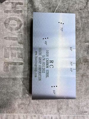 Blocco di calibrazione ultrasonica RC Resolution per trasduttori a fascio angolare AWS D1.1/D1.1M-2015