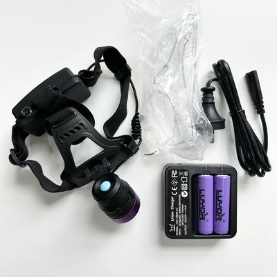 DG-3101S Casco portatile UV-A Luce nera a 90° Testa regolabile NDT Detettoria di perdite fluorescenti Lampada a testa ultravioletta