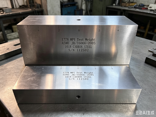 177N MPI Peso di prova 1018 Blocco di taratura per l'ispezione delle particelle magnetiche in acciaio al carbonio Conforme alla norma ASME JB/T6066-2005 Esempio di prova della forza di sollevamento del giogo magnetico a corrente continua