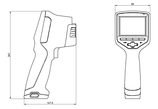 Serie HIR-7R Handheld Thermal Imager 640*480 Risoluzione 17μm Pixel Auto Focus Camera termica industriale a infrarossi